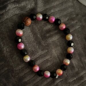 Hand made Elegant Pink and Black Beaded Bracelet